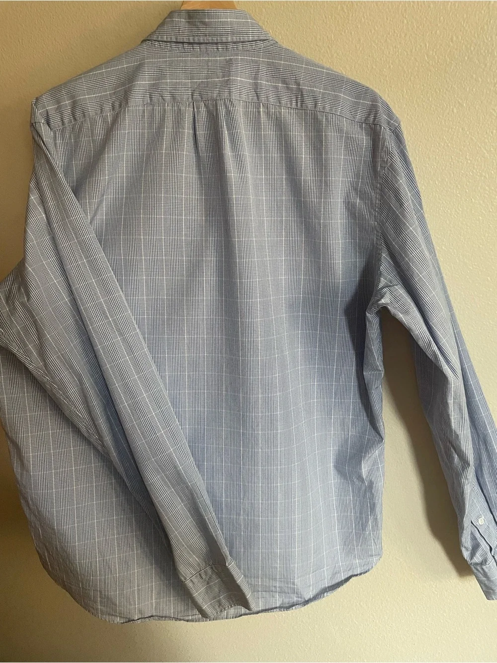 Thomas Mason J. Crew Slim Fit Light Blue and White Checked Slim Dress Shirt